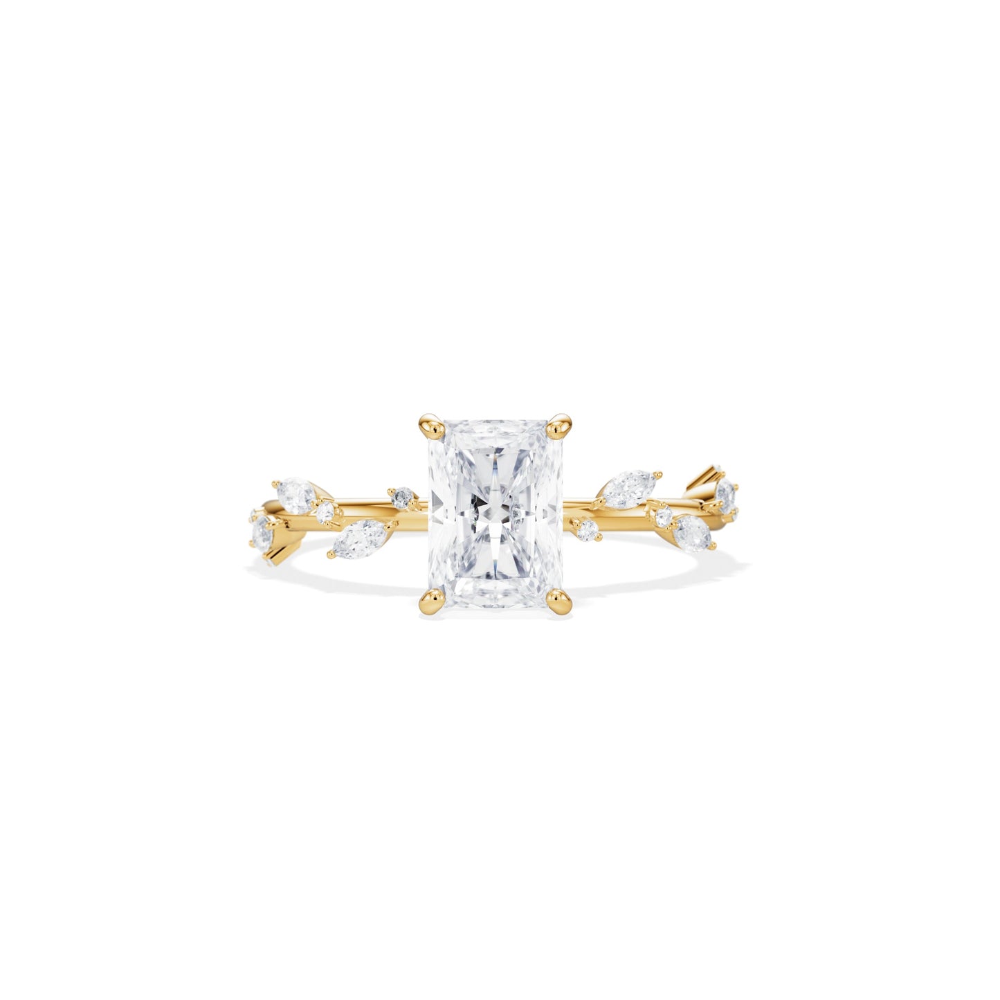 1.20 CT Radiant Cut Moissanite Twig Setting Engagement Ring