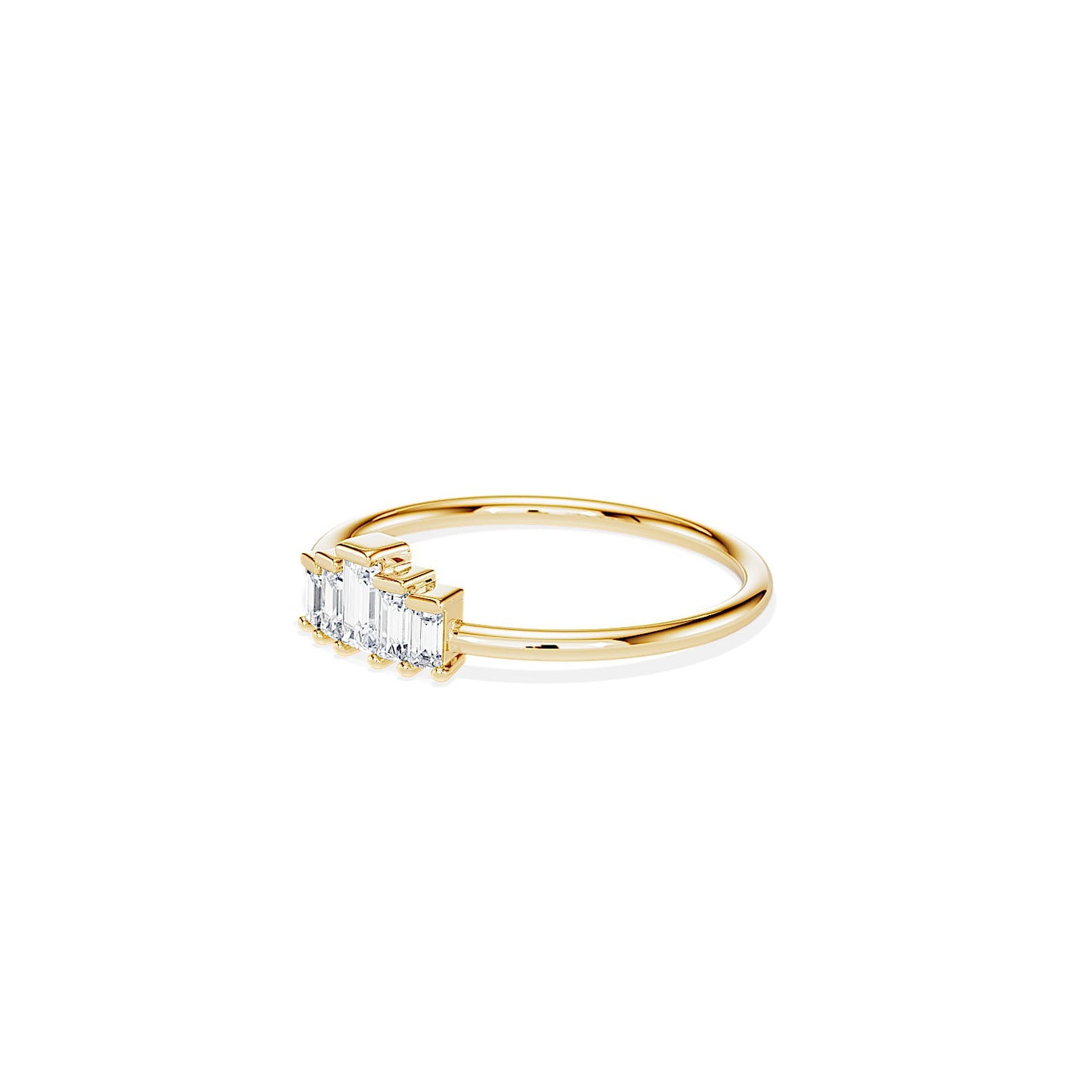 0.30 TCW Baguette Bezel Art Deco Style Moissanite Wedding Band
