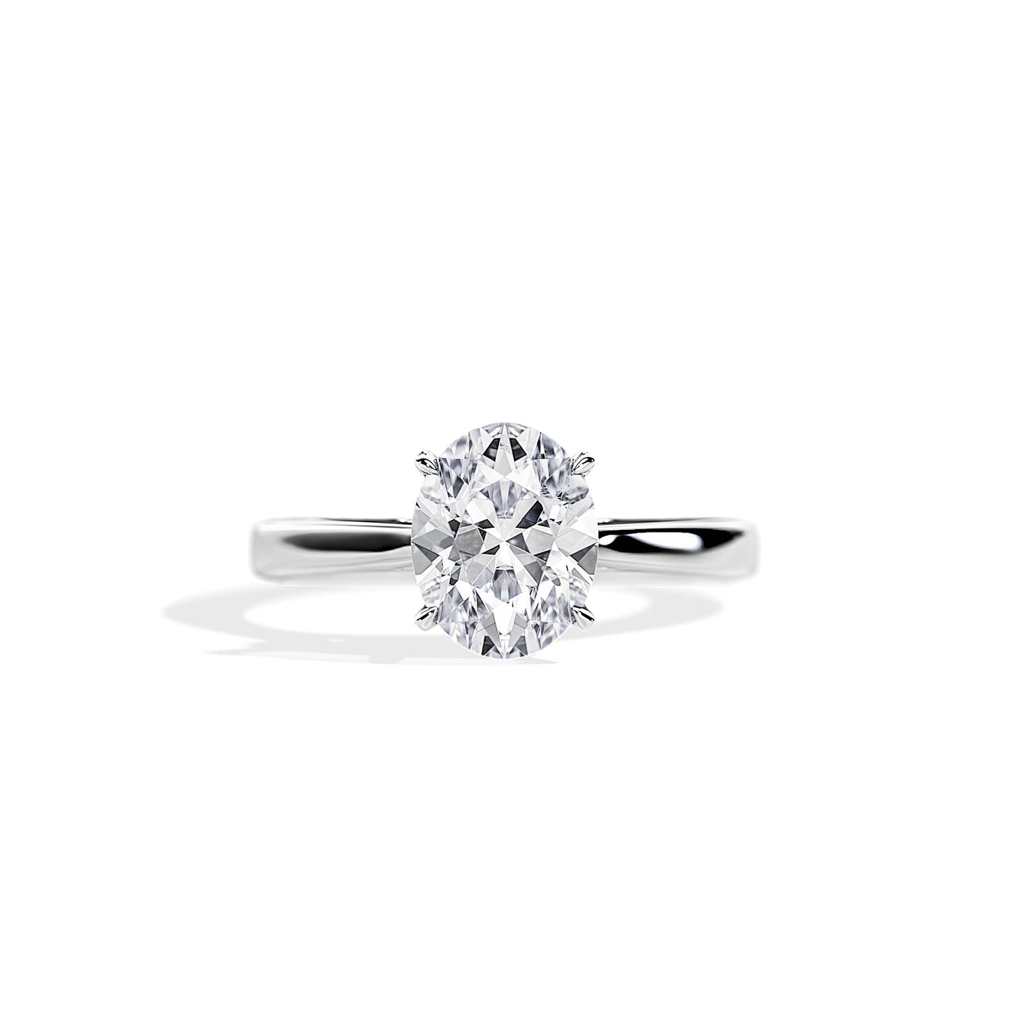2.10 CT Oval Cut Hidden Halo Moissanite Engagement Ring