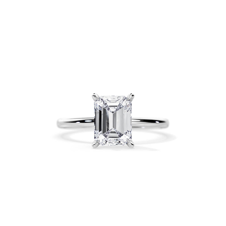 2.50 CT Emerald Solitaire Moissanite Engagement Ring