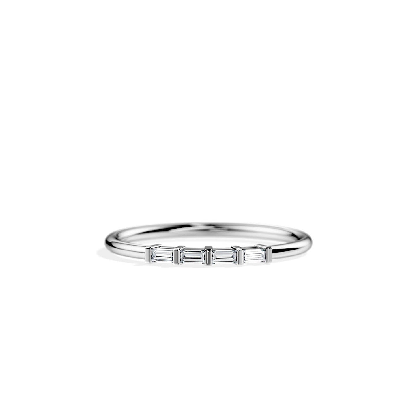 0.19 TCW Baguette Minimalist Style Wedding Band