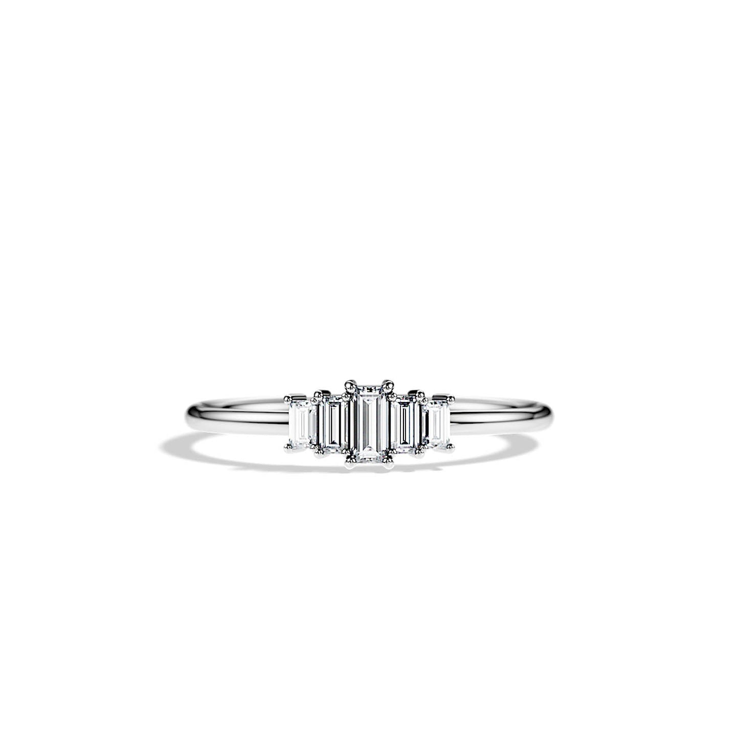 0.30 TCW Baguette Art Deco Moissanite Wedding Band