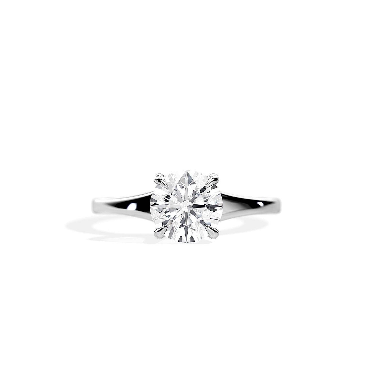 1.50 CT Round Moissanite Solitaire Prong Setting Engagement Ring
