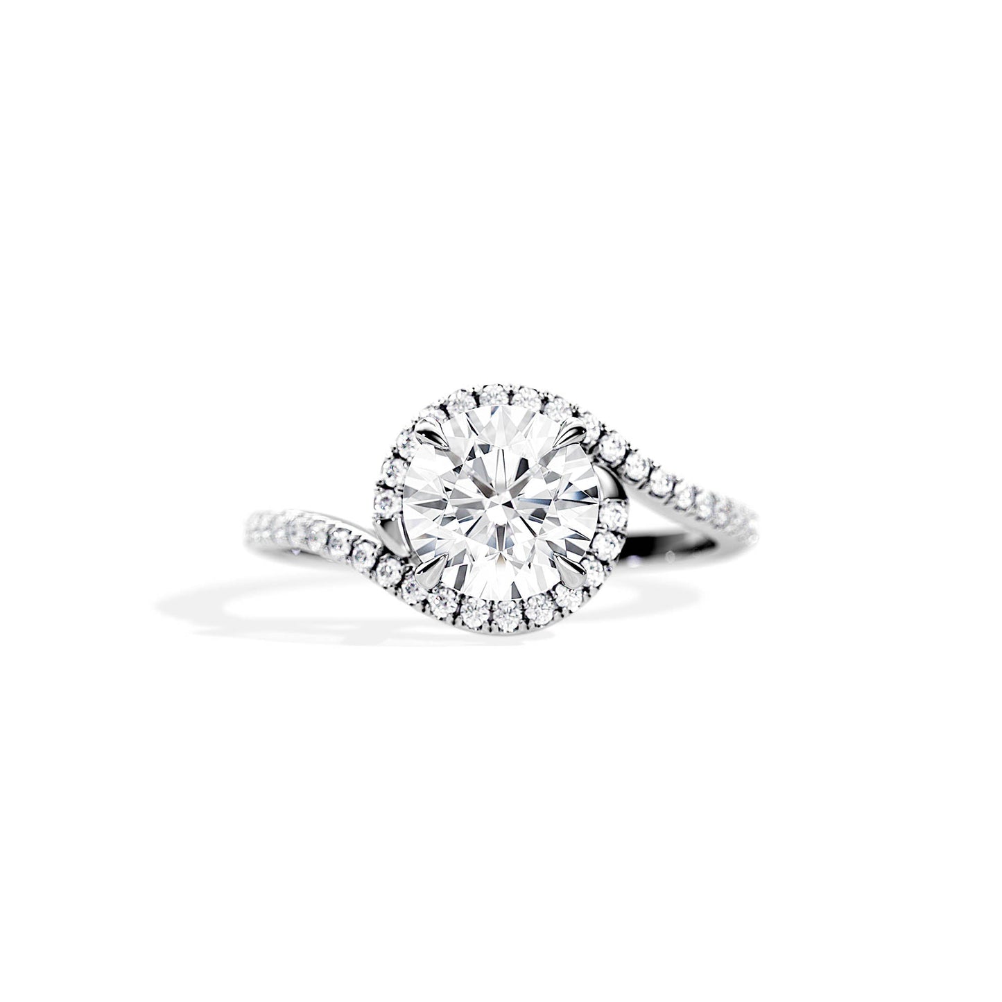 1.50 CT Round Cut Moissanite Bypass Setting Engagement Ring