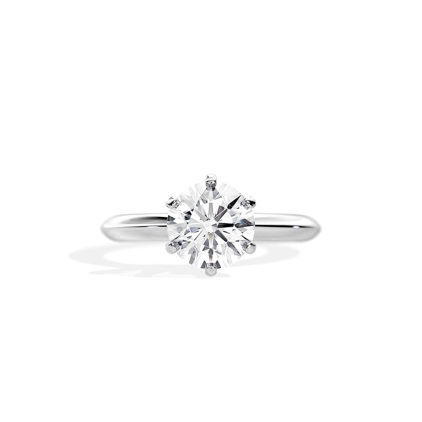 1.50 CT Round Cut Moissanite Solitaire Engagement Ring