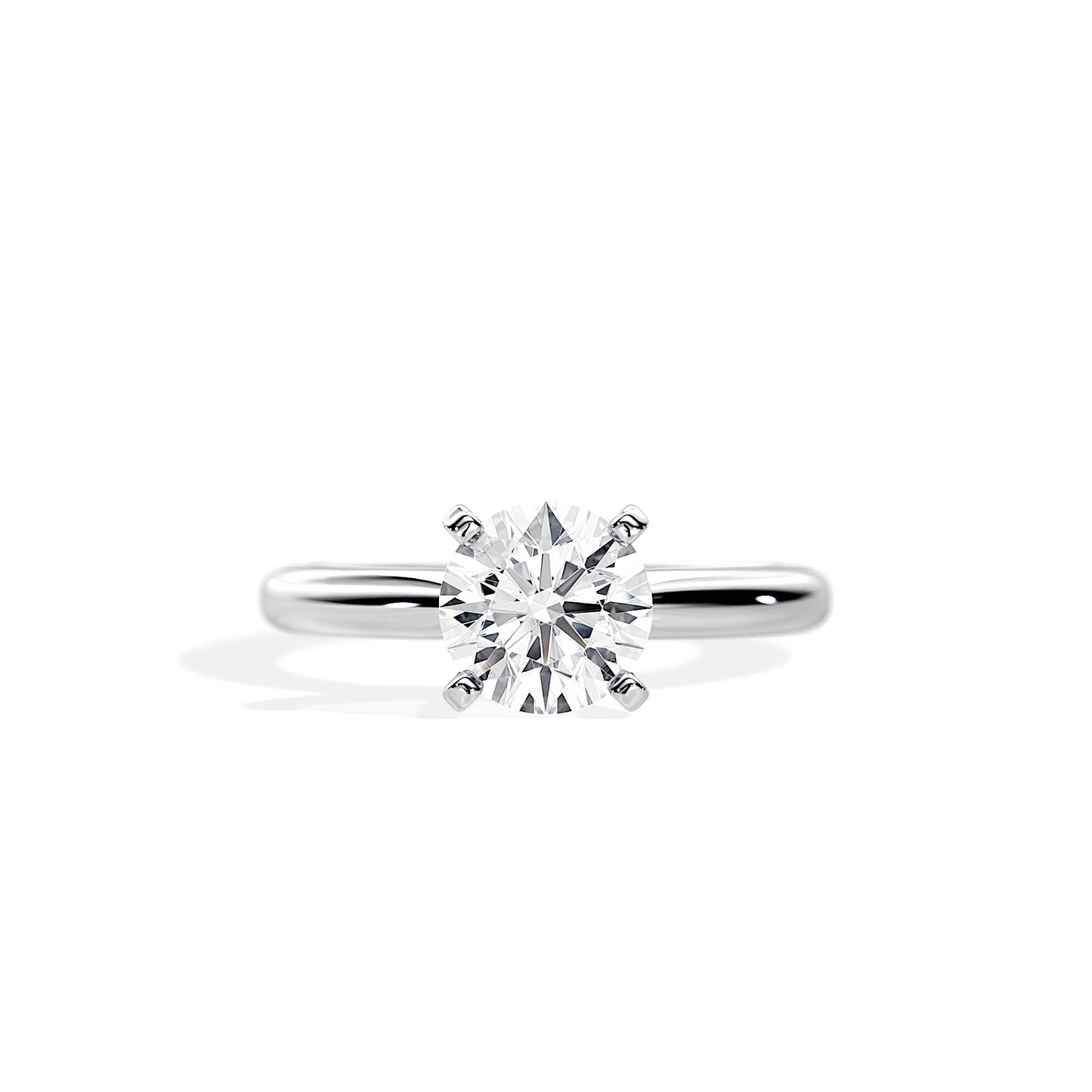 1.50 CT Round Cut Moissanite Solitaire Setting Engagement Ring