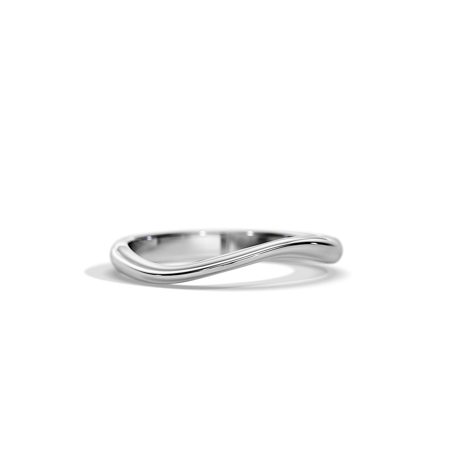 Wave Shape Palin Wedding Band