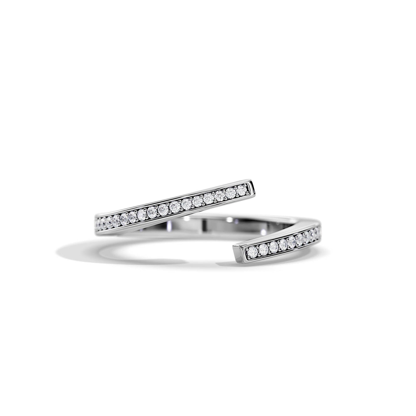 0.20 TCW Round Open Pave Moissanite Wedding Band