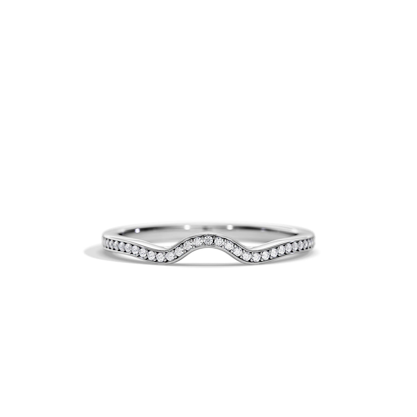 0.10 TCW Round Curved Wedding Band