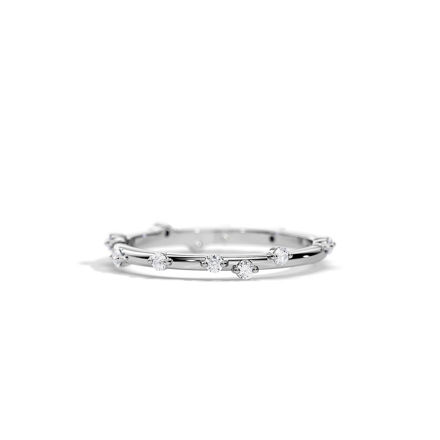 0.22 TCW Round Eternity Moissanite Wedding Band