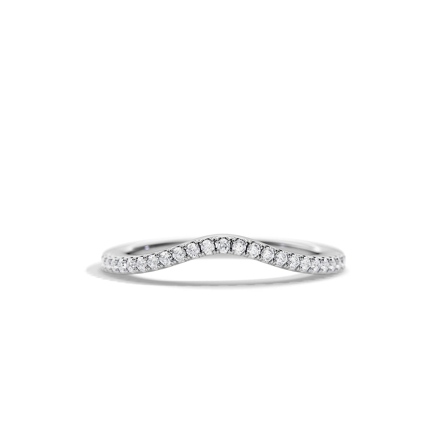 0.20 TCW Round Curved Moissanite Wedding Band