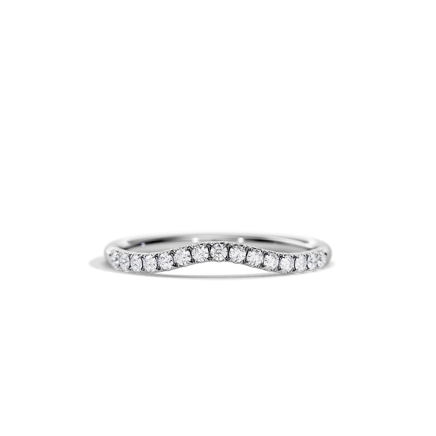 0.15 TCW Round Curved Setting Moissanite Wedding Band