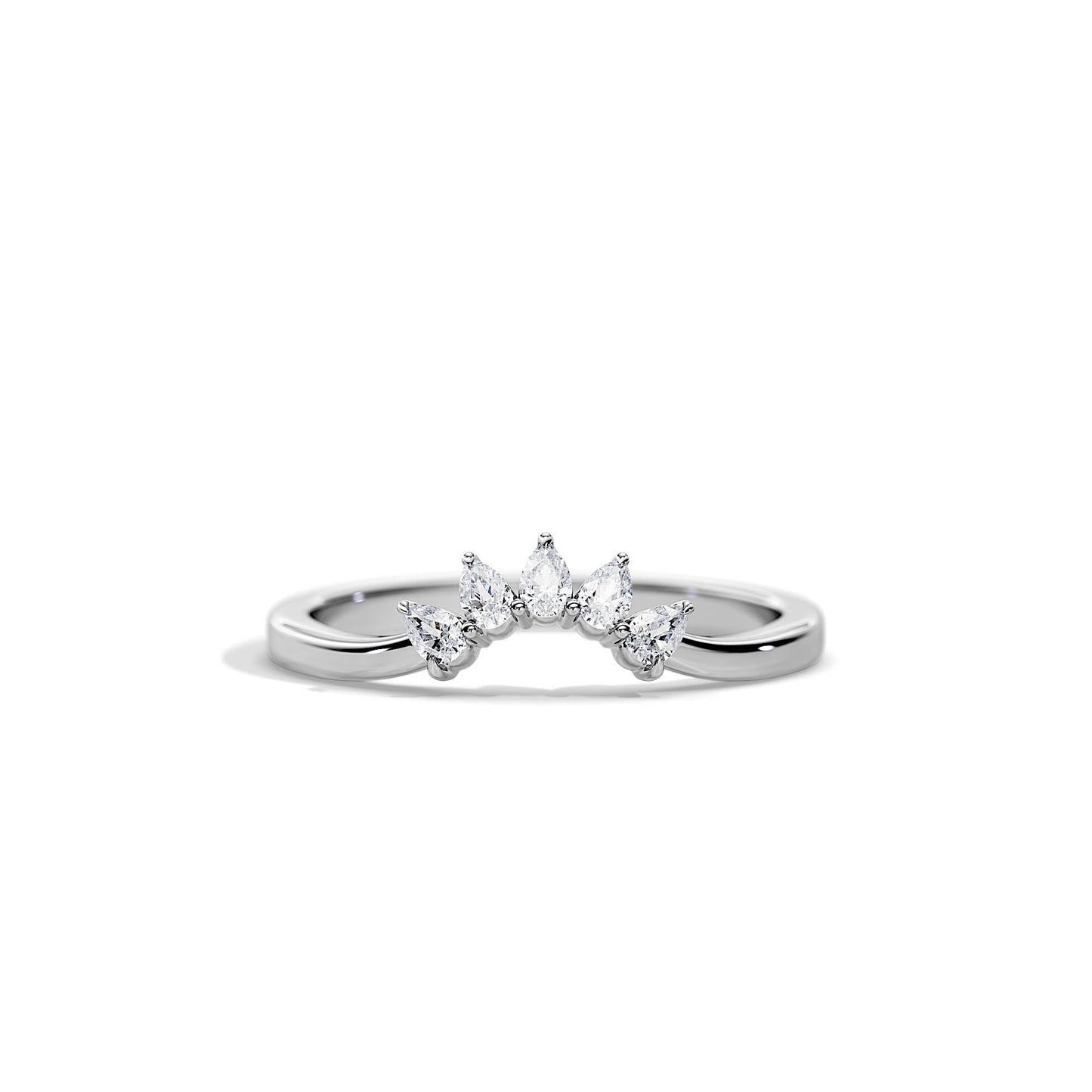 0.25 TCW Pear Curved Moissanite Wedding Band
