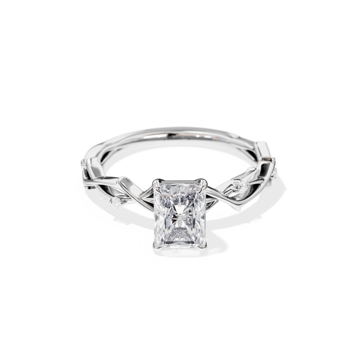 1.75 CT Radiant Cut Moissanite Twig Setting Engagement Ring