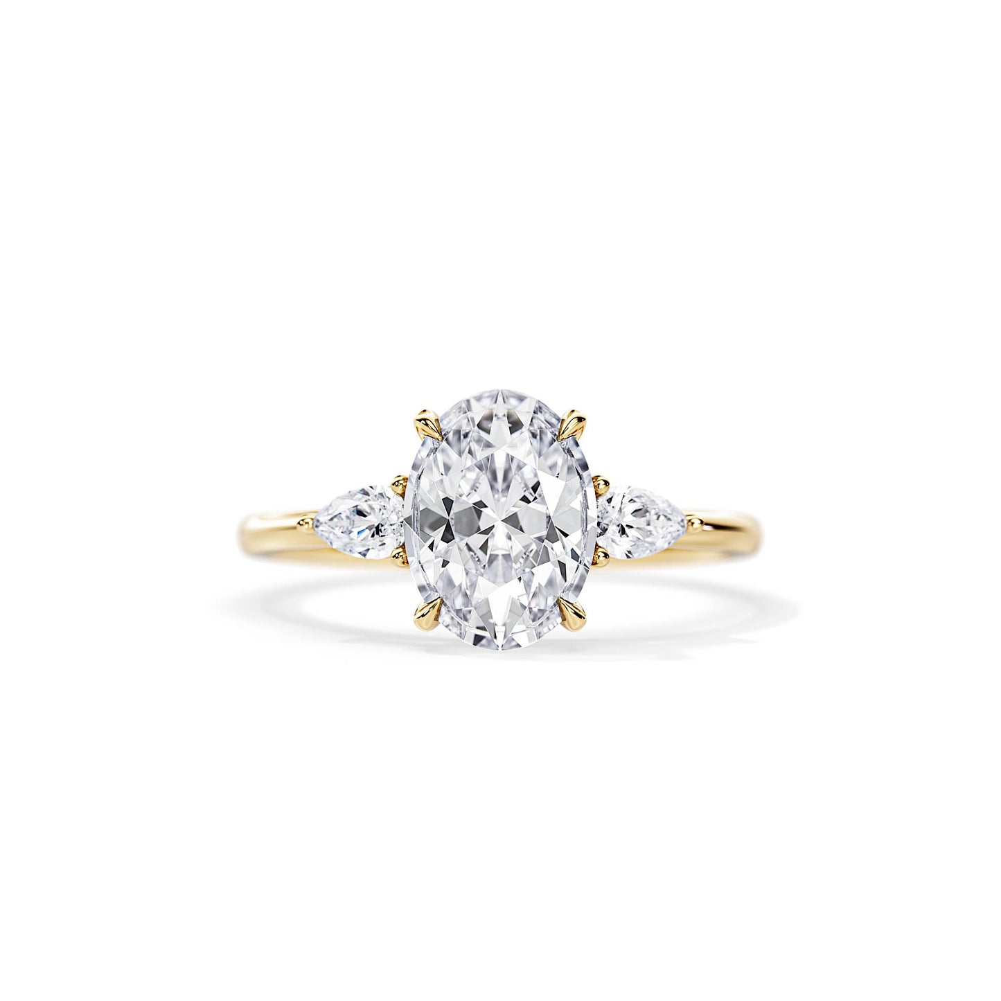 3.0 CT Three Stone Oval Cut Moissanite Engagement Ring