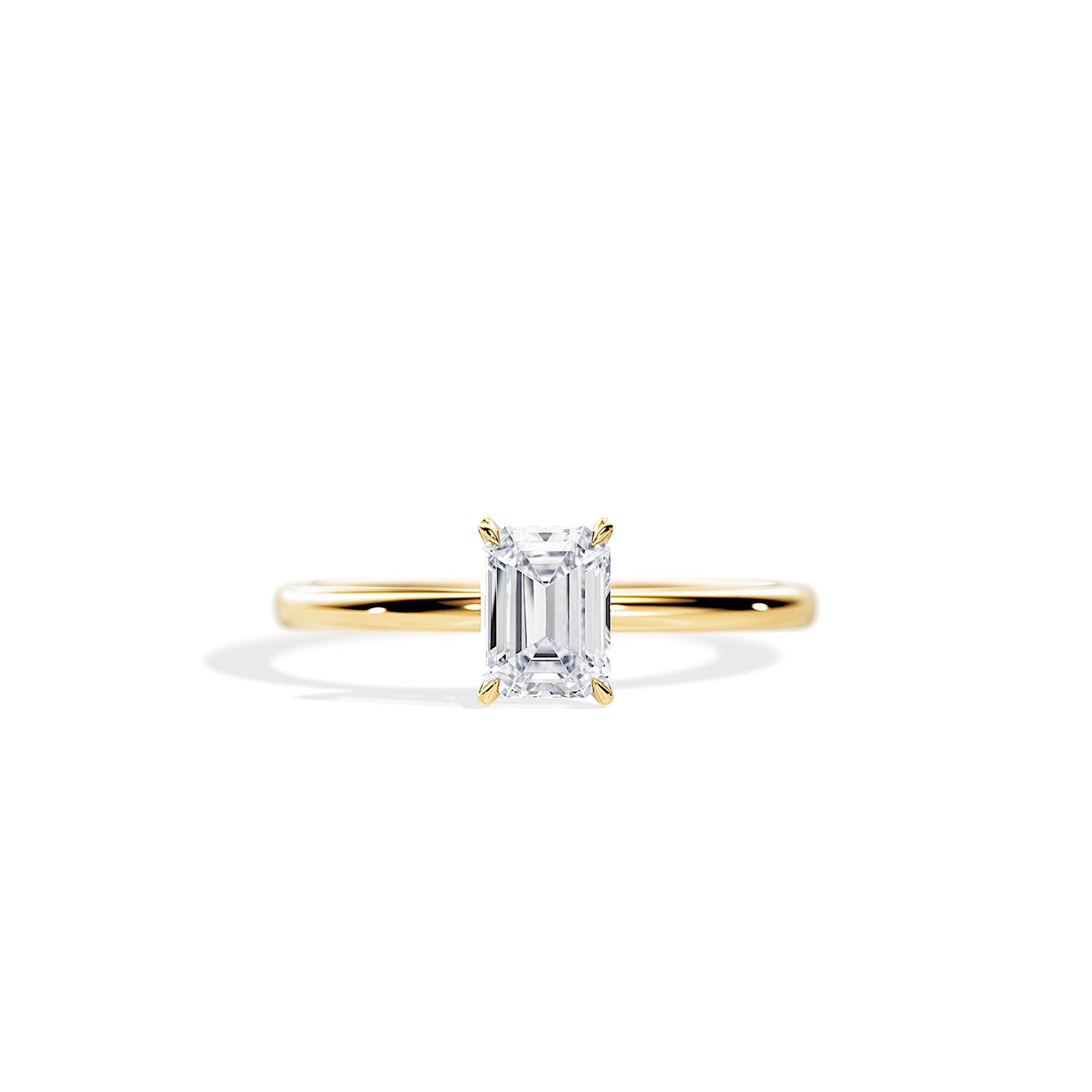 1.0 CT Emerald Moissanite Solitaire Engagement Ring