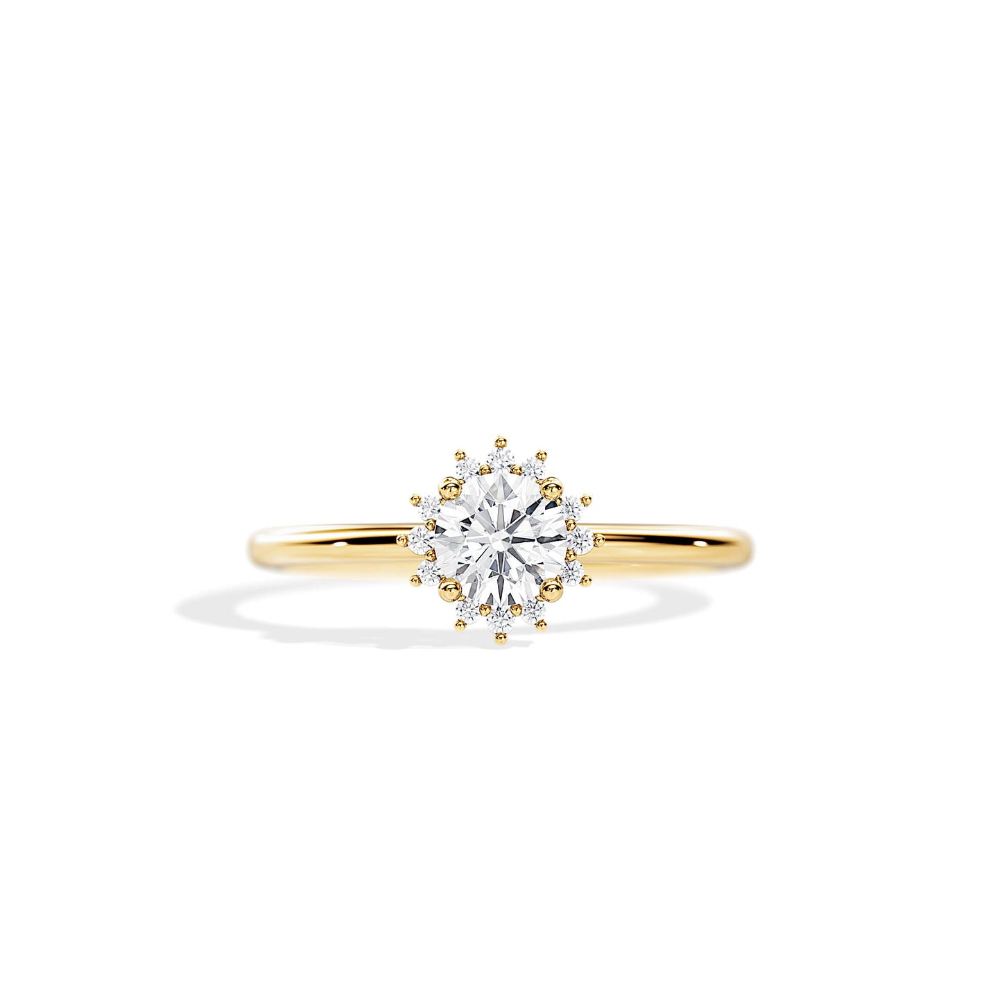 0.50 CT Round Cut Moissanite Halo Style Engagement Ring