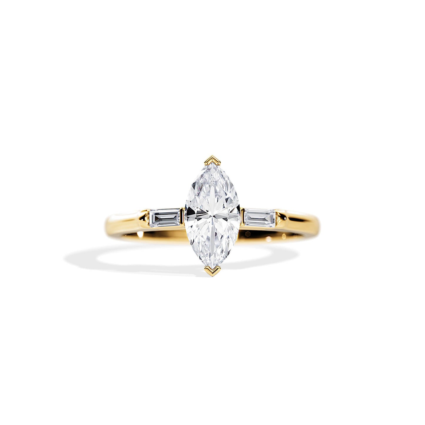 1.0 CT Three Stone Marquise Cut Moissanite Engagement Ring