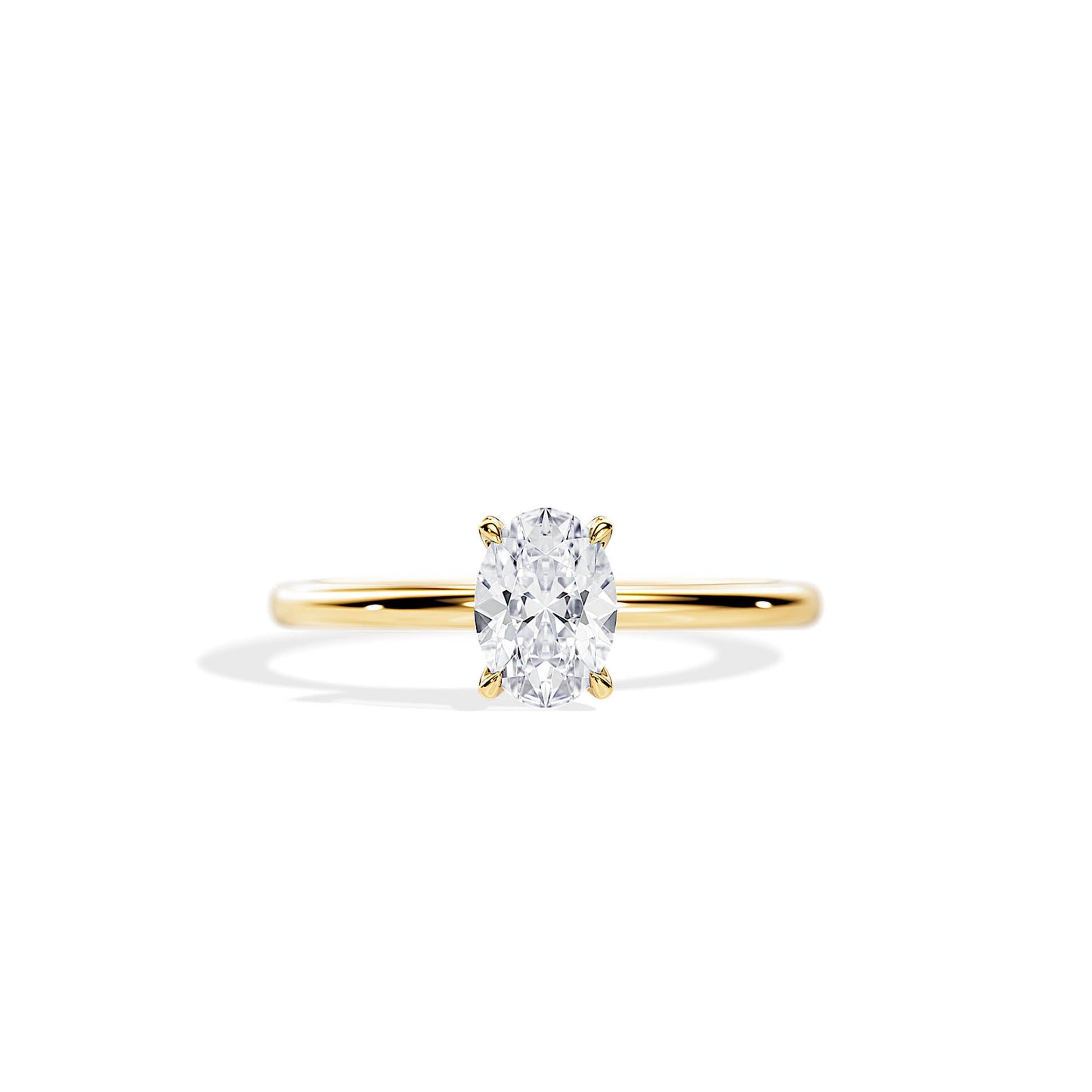 1.0 CT Oval Moissanite Solitaire Engagement Ring