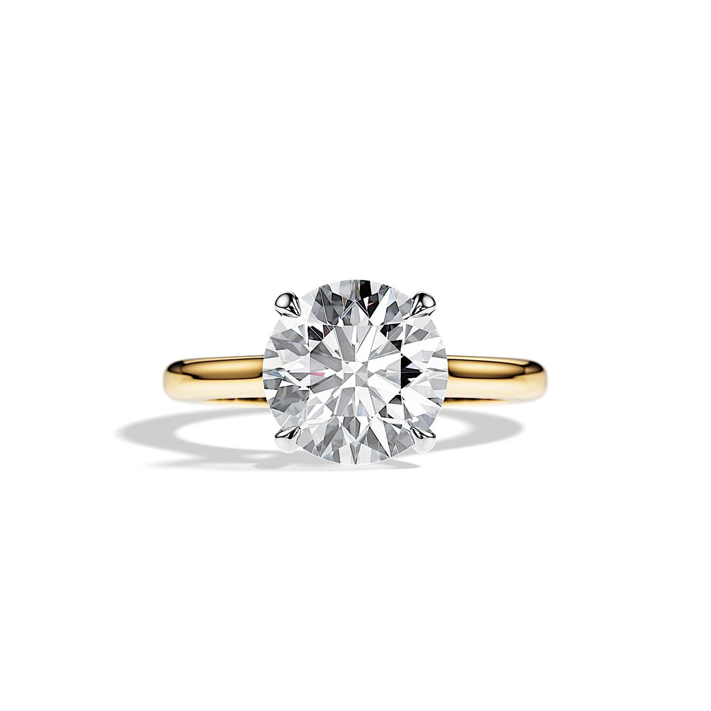 3.6 CT Round Solitaire Moissanite Engagement Ring