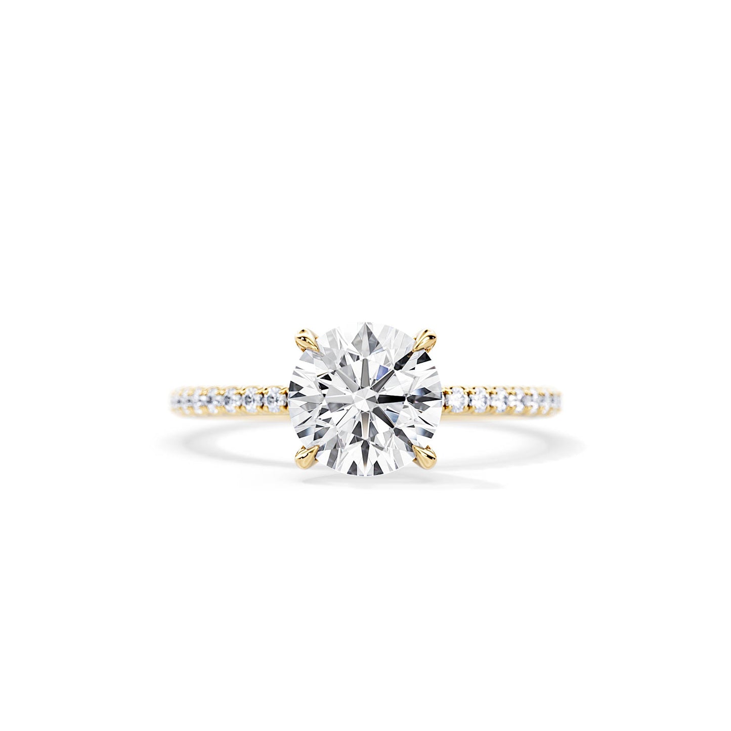 2.0 CT Round Moissanite Hidden Halo & Pave Engagement Ring