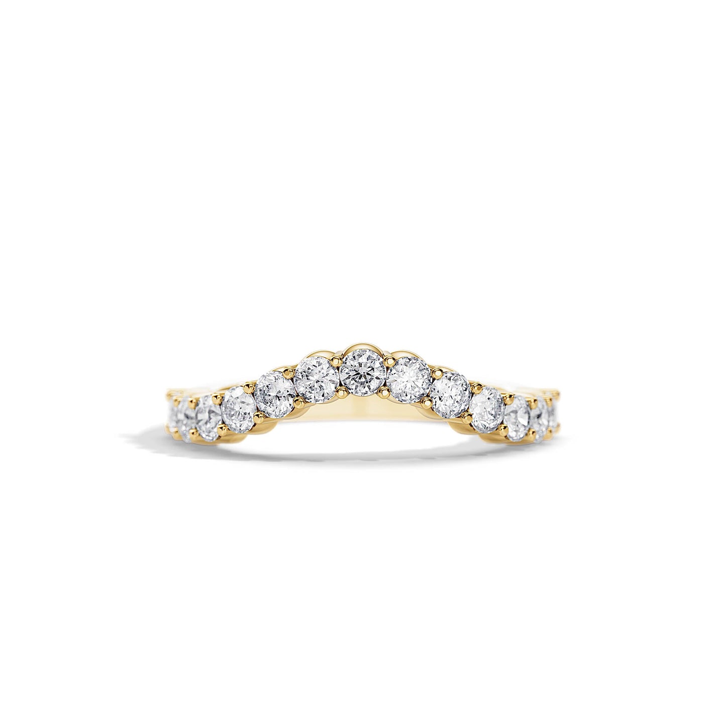 0.8 TCW Round Curved Moissanite Wedding Band