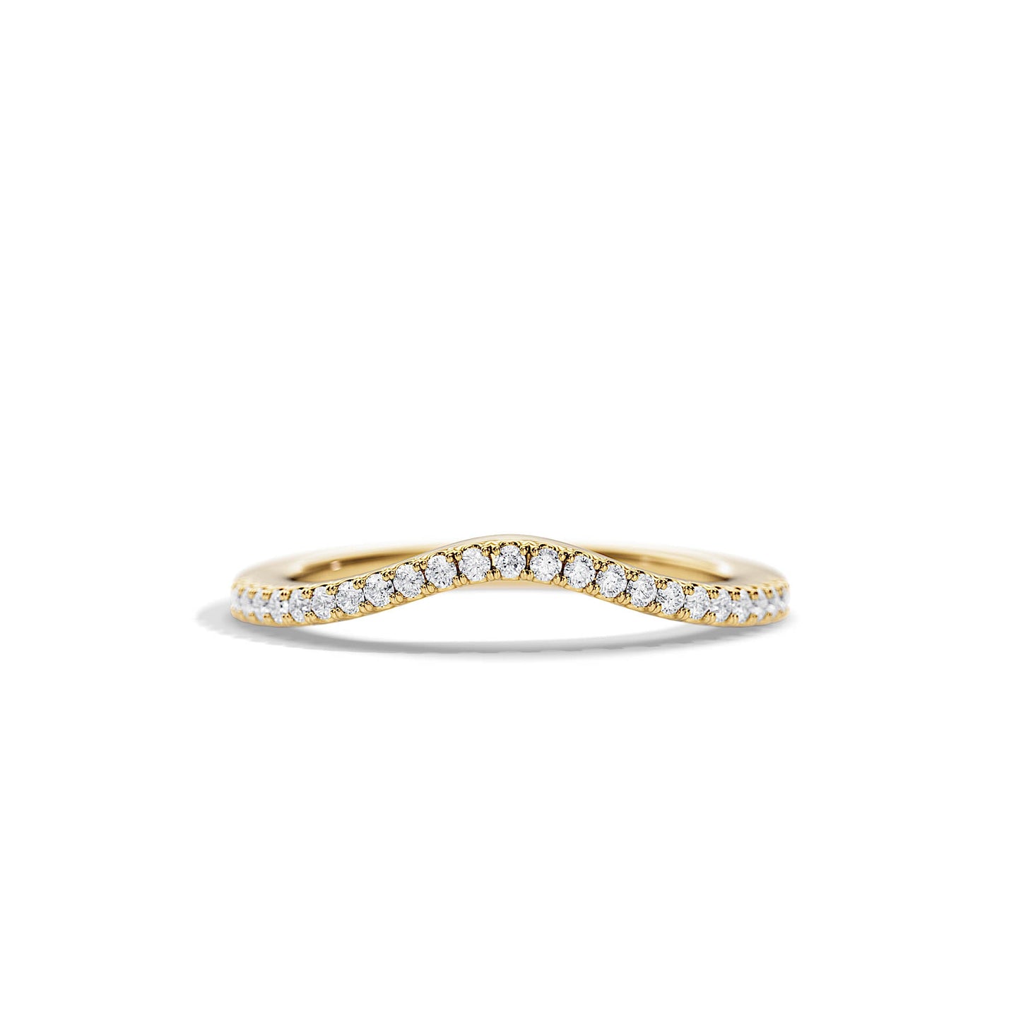 0.20 TCW Round Curved Moissanite Wedding Band