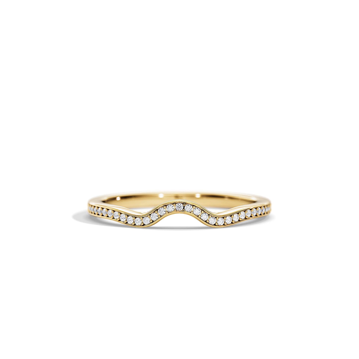 0.10 TCW Round Curved Wedding Band