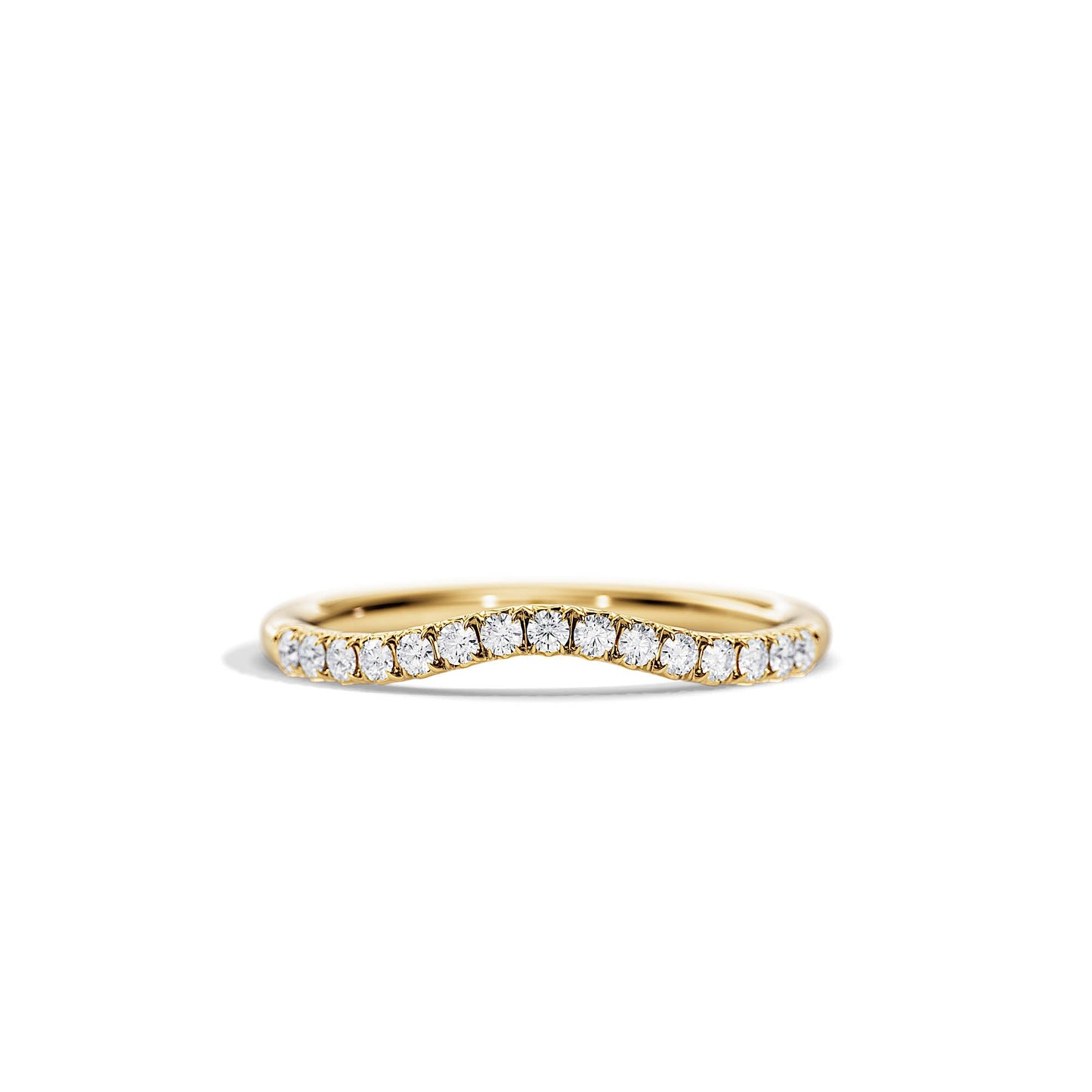 0.15 TCW Round Curved Setting Moissanite Wedding Band