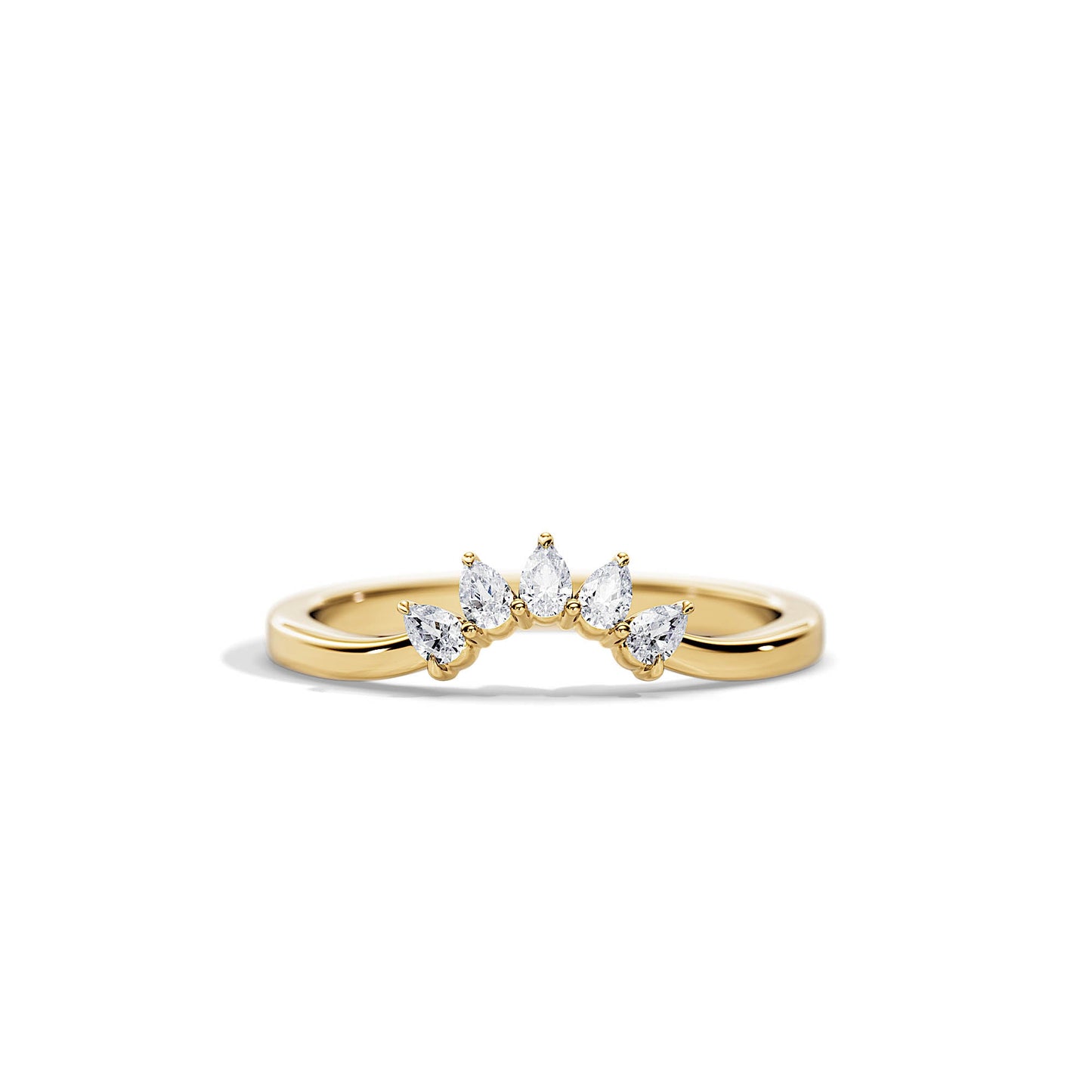 0.25 TCW Pear Curved Moissanite Wedding Band