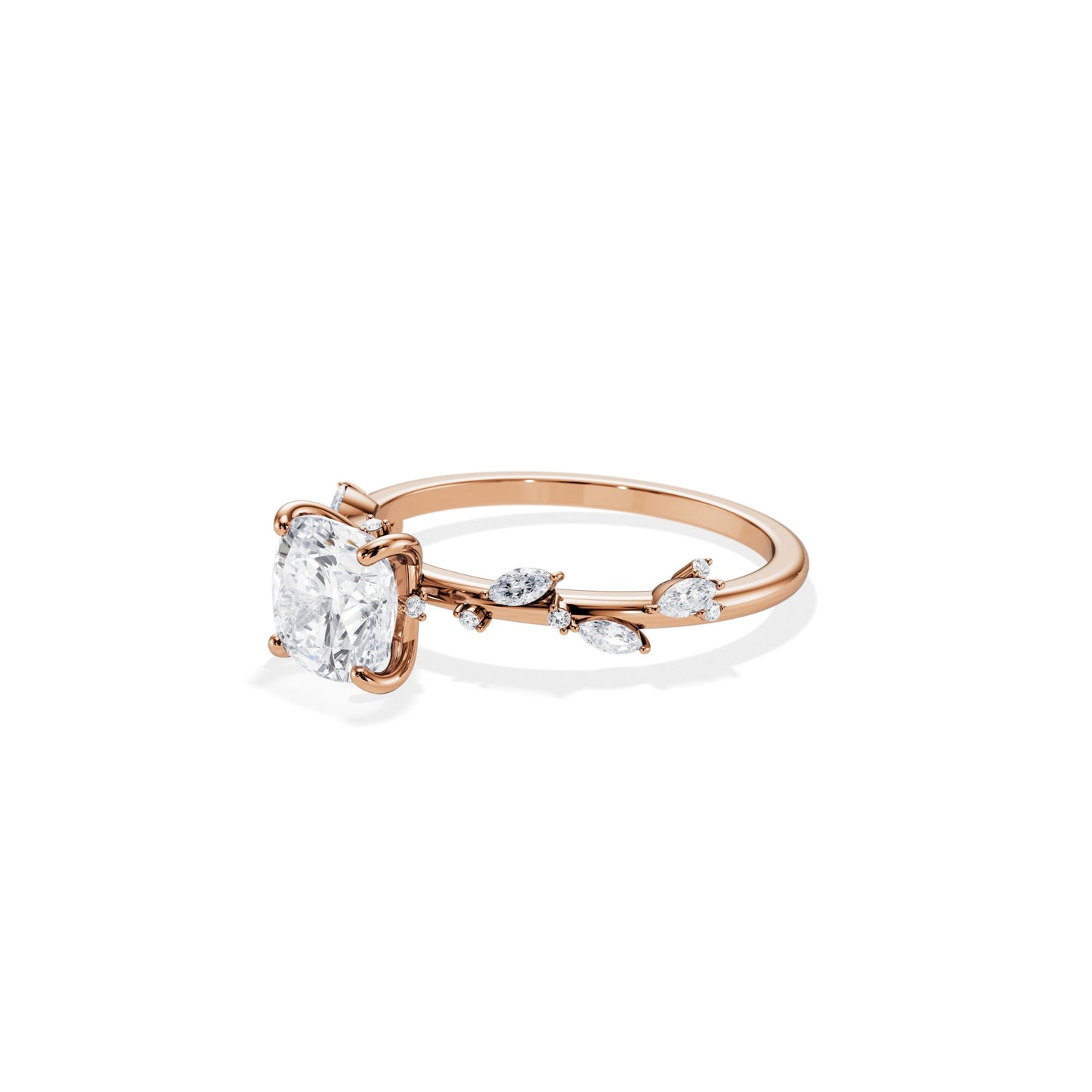 1.30 CT Cushion Cut Moissanite Twig Setting Engagement Ring