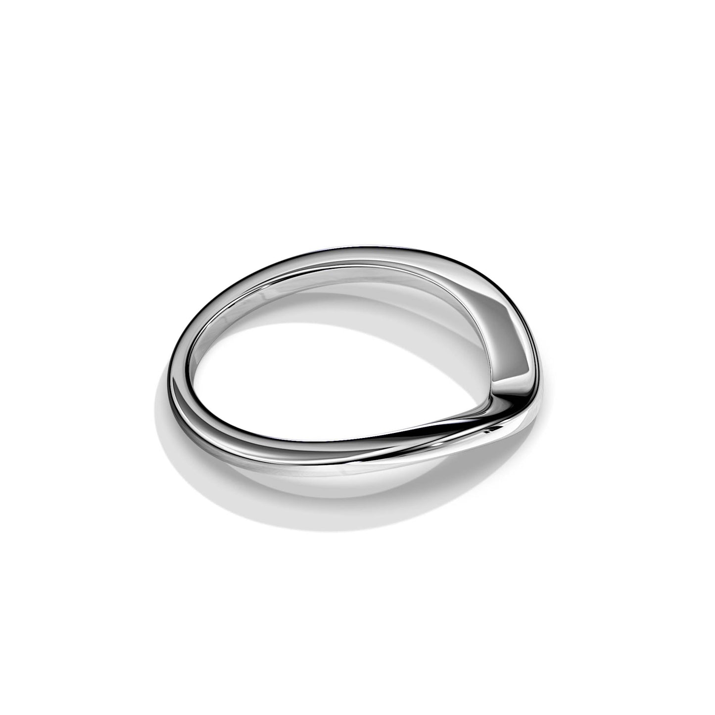 Classic Plain Curved Wedding Band for Women
