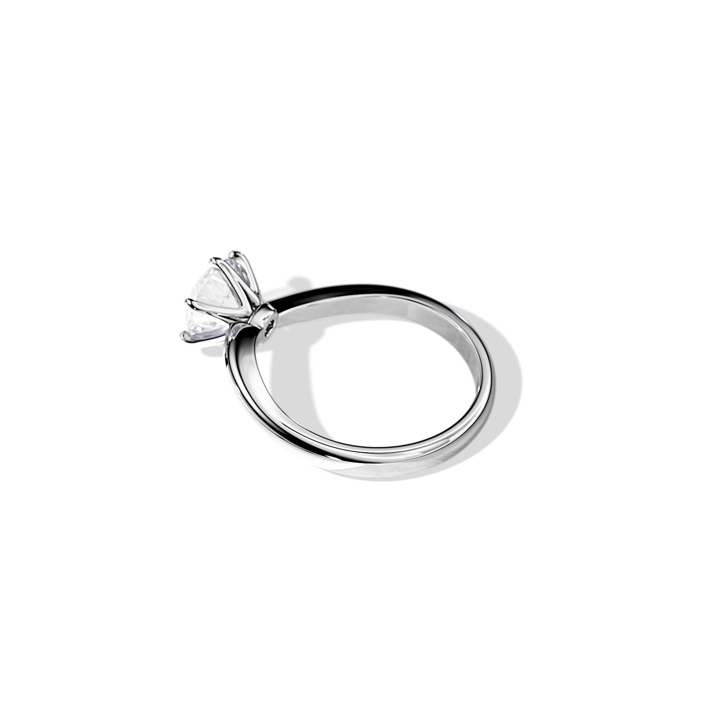 1.0 CT Round Moissanite Solitaire Setting Engagement Ring