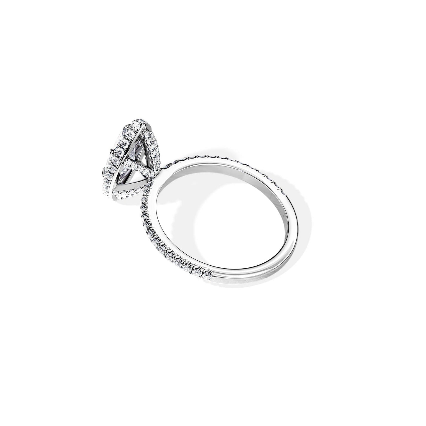 1.0 CT Marquise Cut Moissanite Halo & Pave Engagement Ring