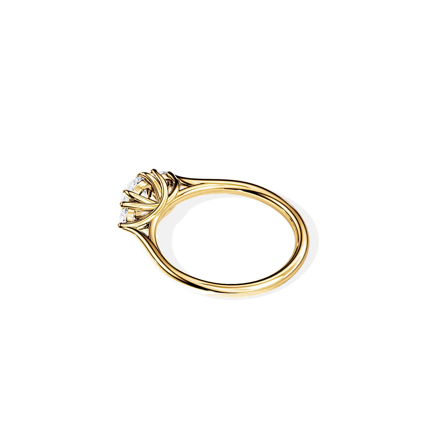 0.50 CT Round Cut Moissanite Three Stone Style Engagement Ring