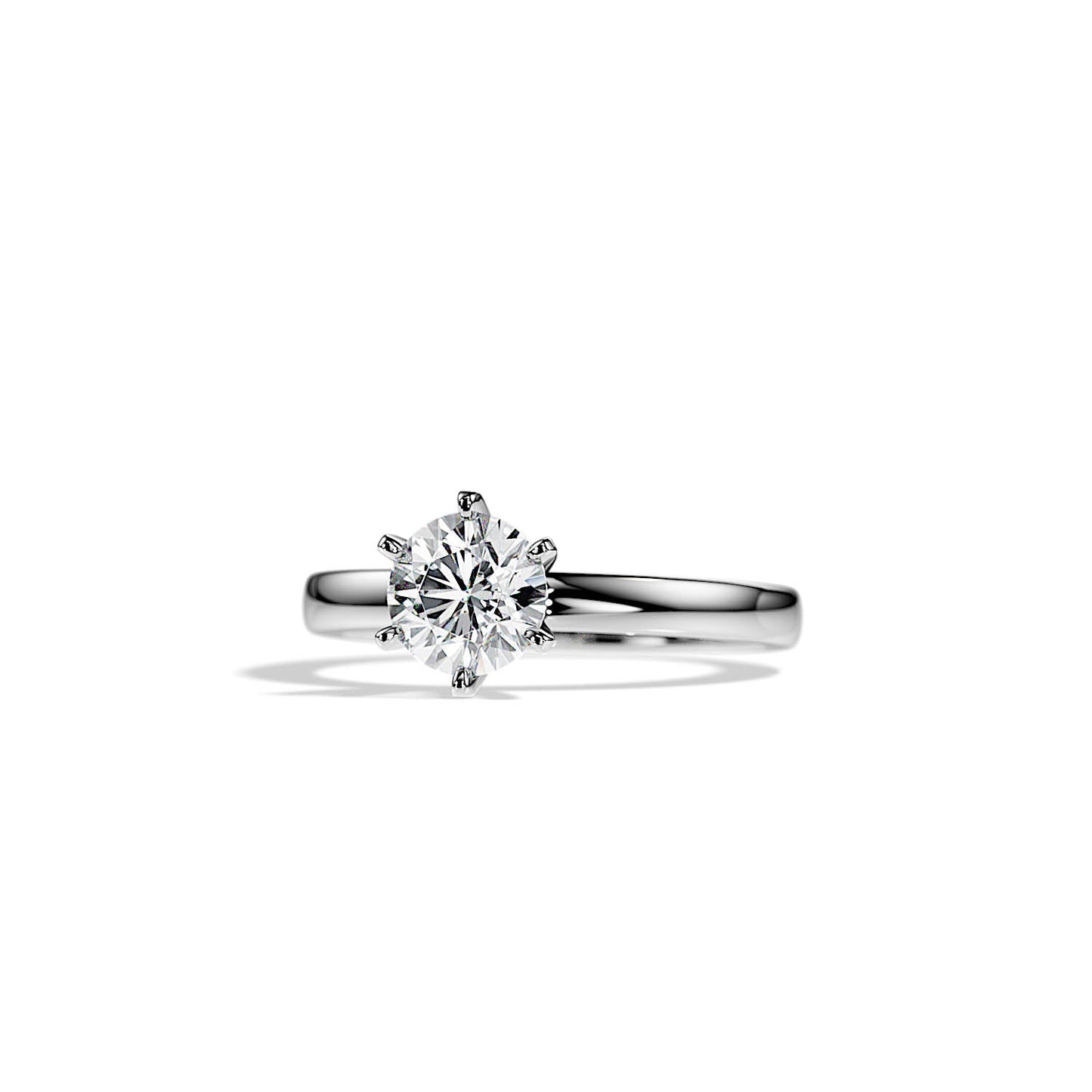1.0 CT Round Cut Moissanite Solitaire Engagement Ring