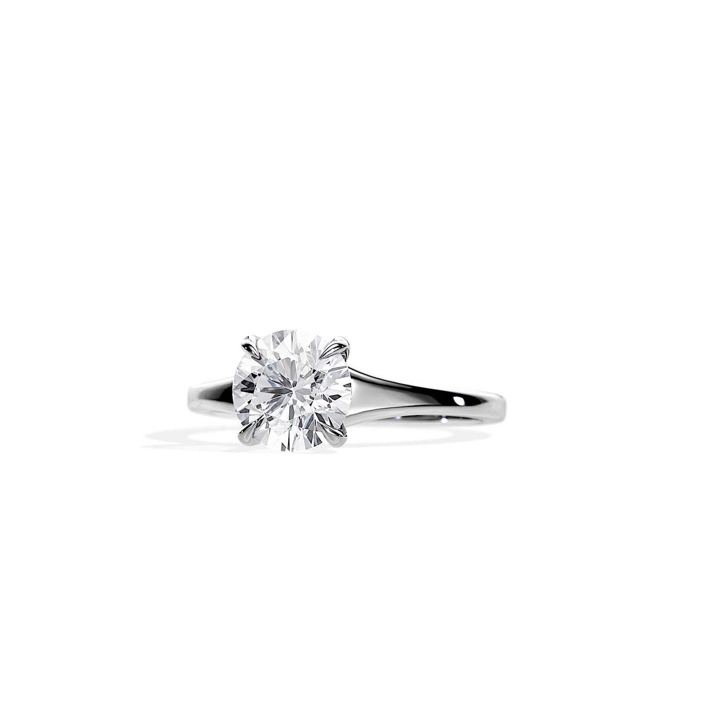 1.50 CT Round Moissanite Solitaire Prong Setting Engagement Ring