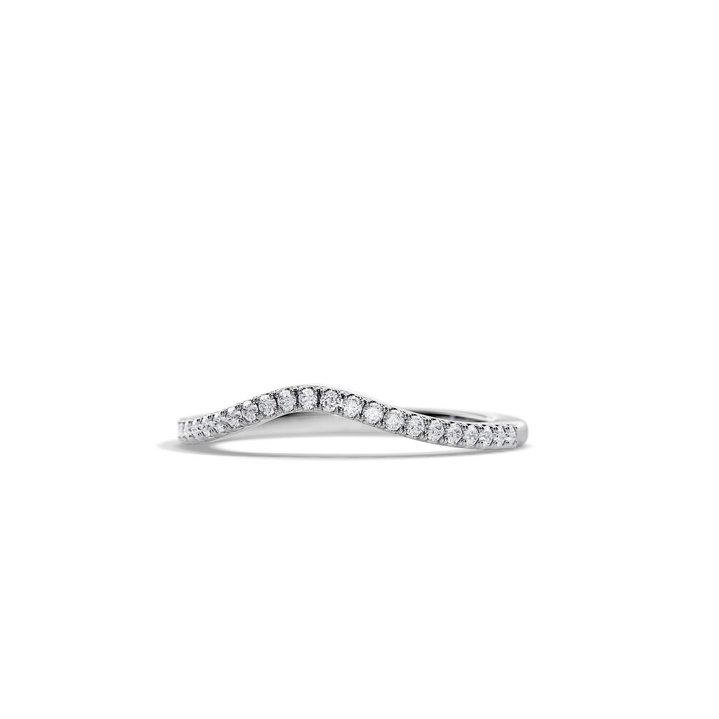0.20 TCW Round Curved Moissanite Wedding Band