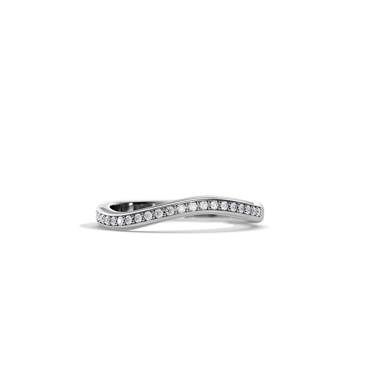 0.15 TCW Round Wave & Pave Moissanite Wedding Band