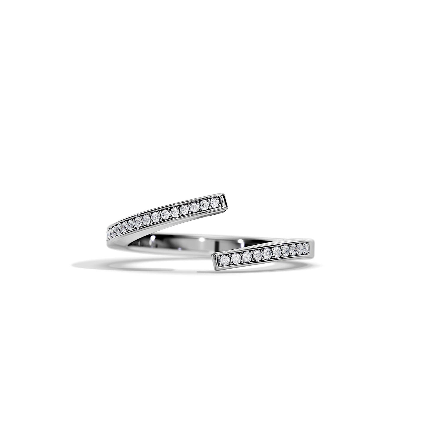 0.20 TCW Round Open Pave Moissanite Wedding Band