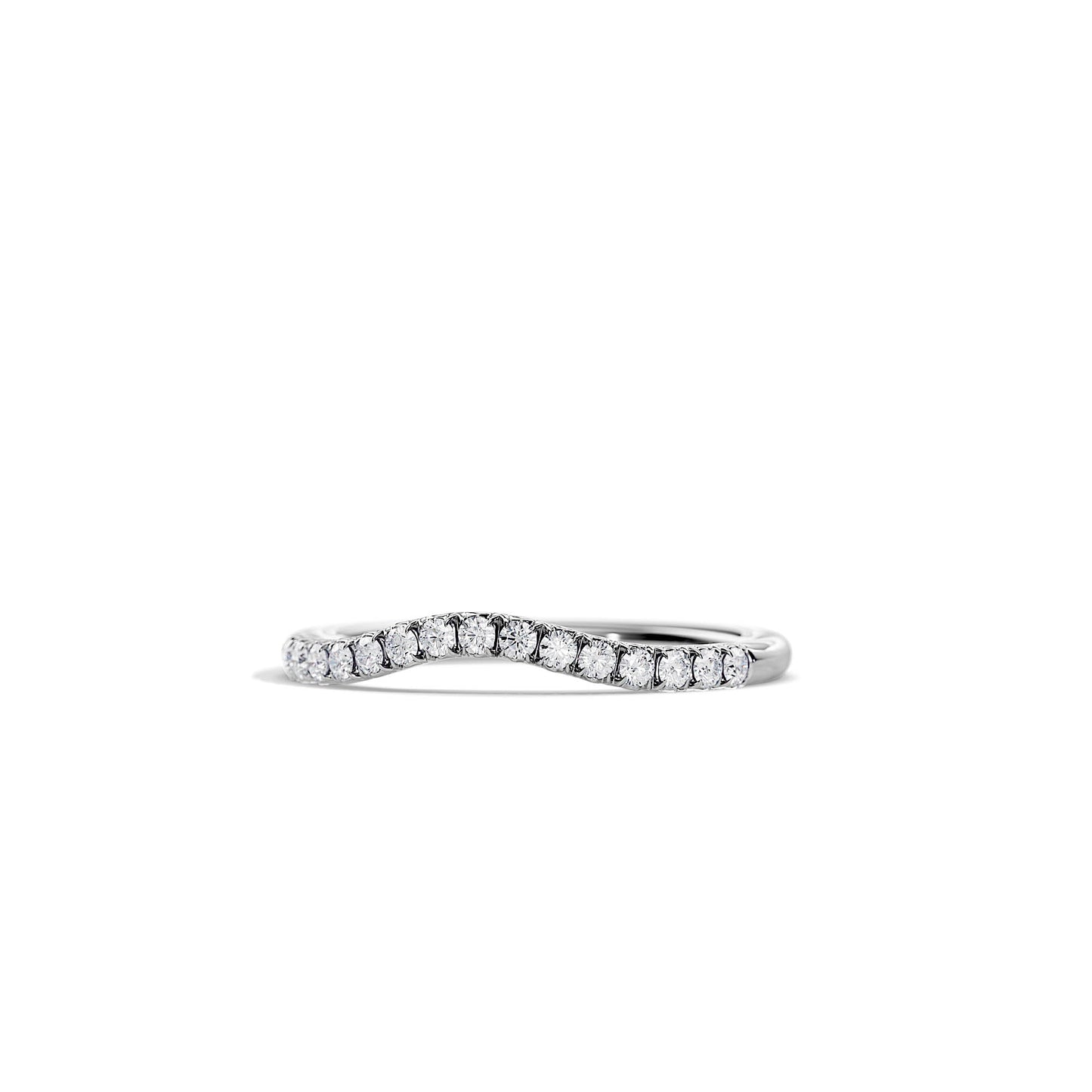 0.15 TCW Round Curved Setting Moissanite Wedding Band