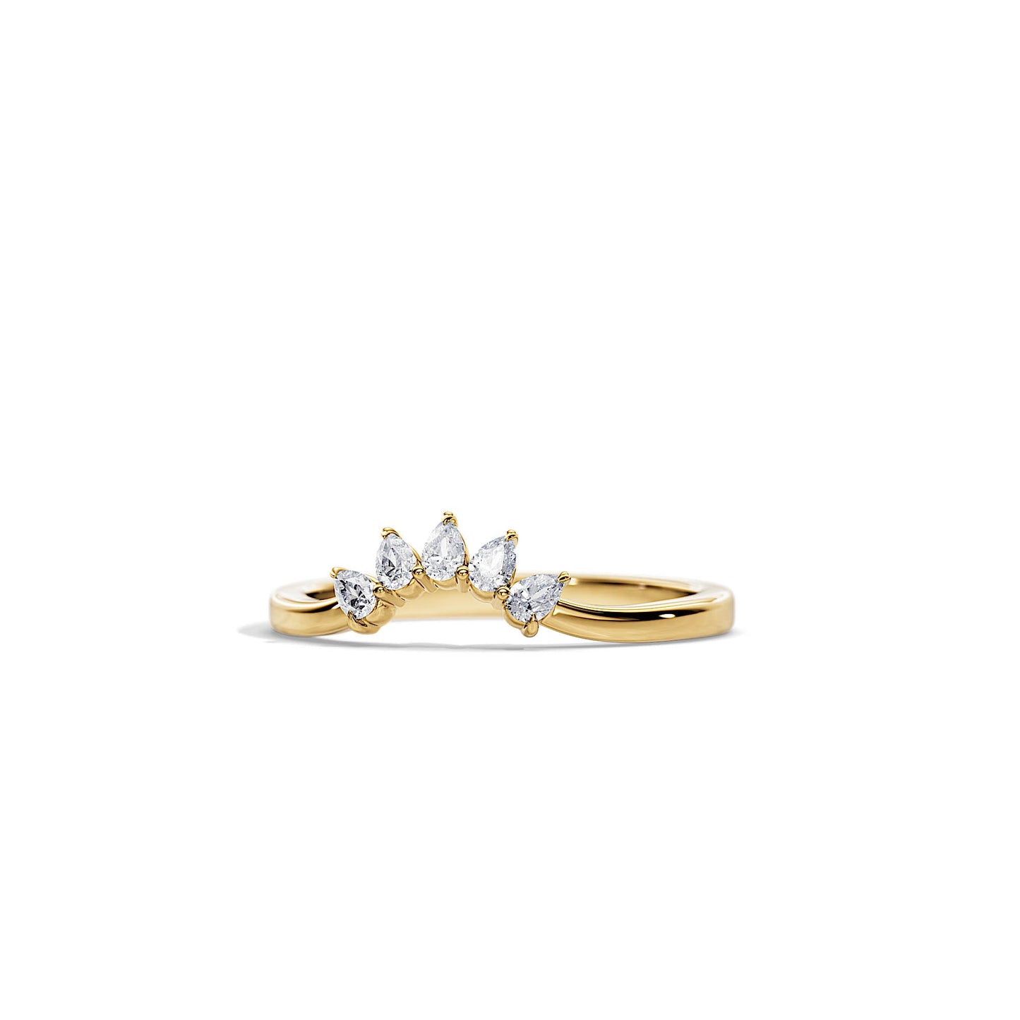 0.25 TCW Pear Curved Moissanite Wedding Band