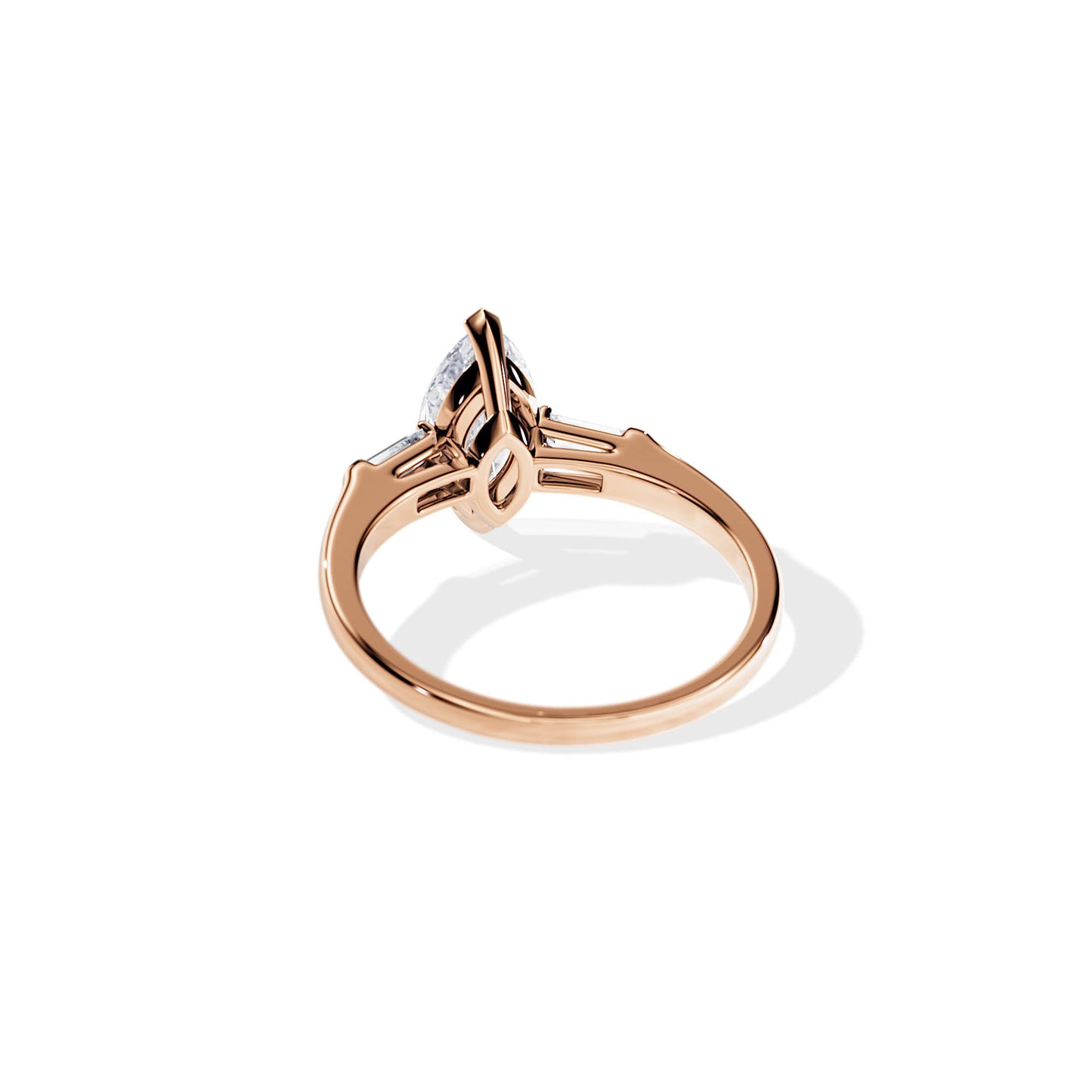 1.0 CT Three Stone Marquise Cut Moissanite Engagement Ring