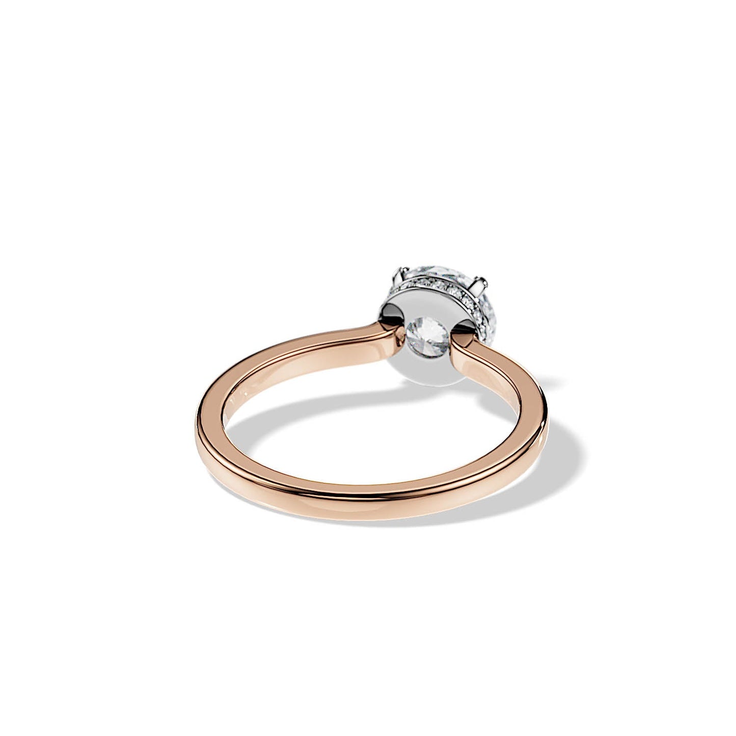 1.0 CT Round Cut Moissanite Hidden Halo Engagement Ring