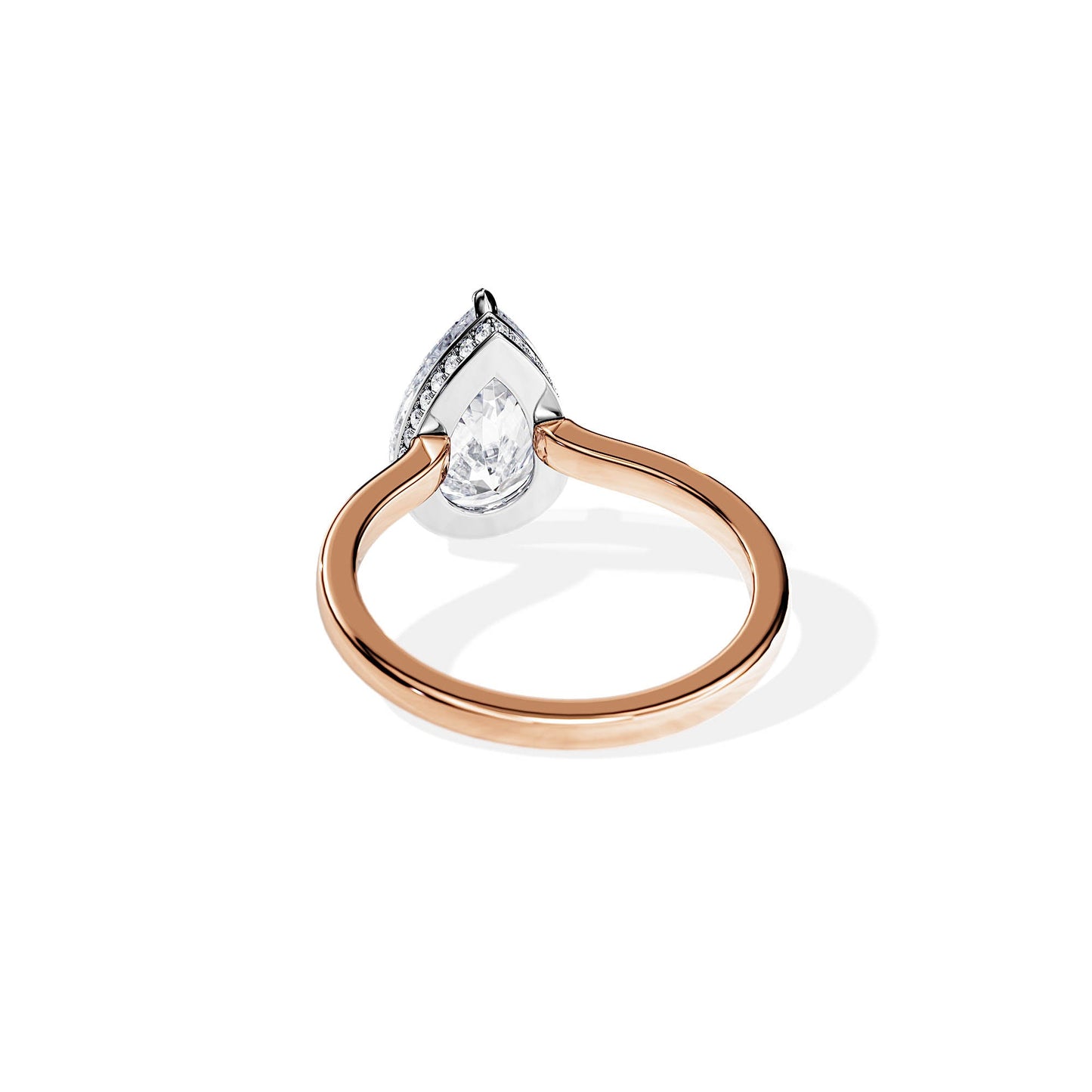 2.10 CT Pear Moissanite Hidden Halo Engagement Ring