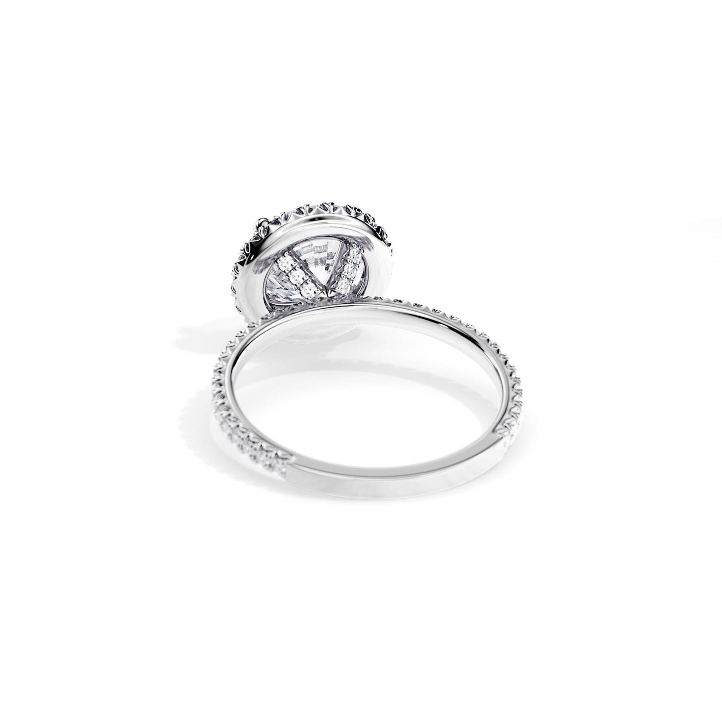 2.0 CT Round Cut Moissanite Halo Style & Pave Setting Engagement Ring