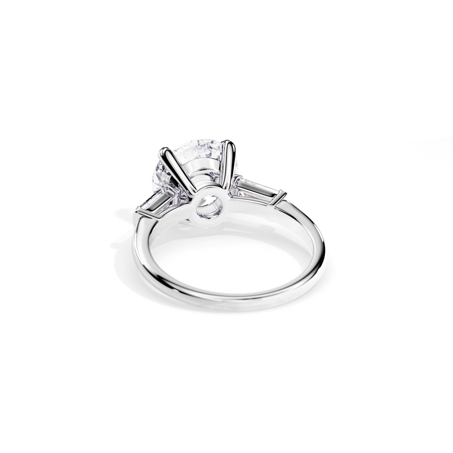 4.0 CT Three Stone Round Cut Moissanite Engagement Ring