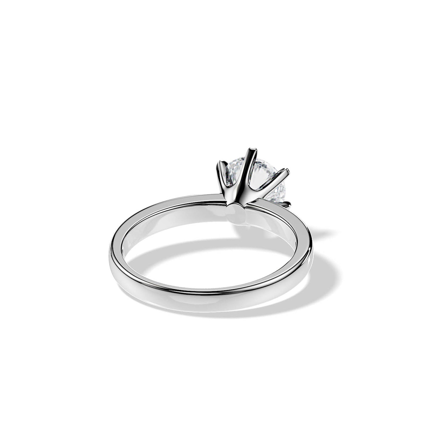 1.0 CT Round Cut Moissanite Solitaire Engagement Ring