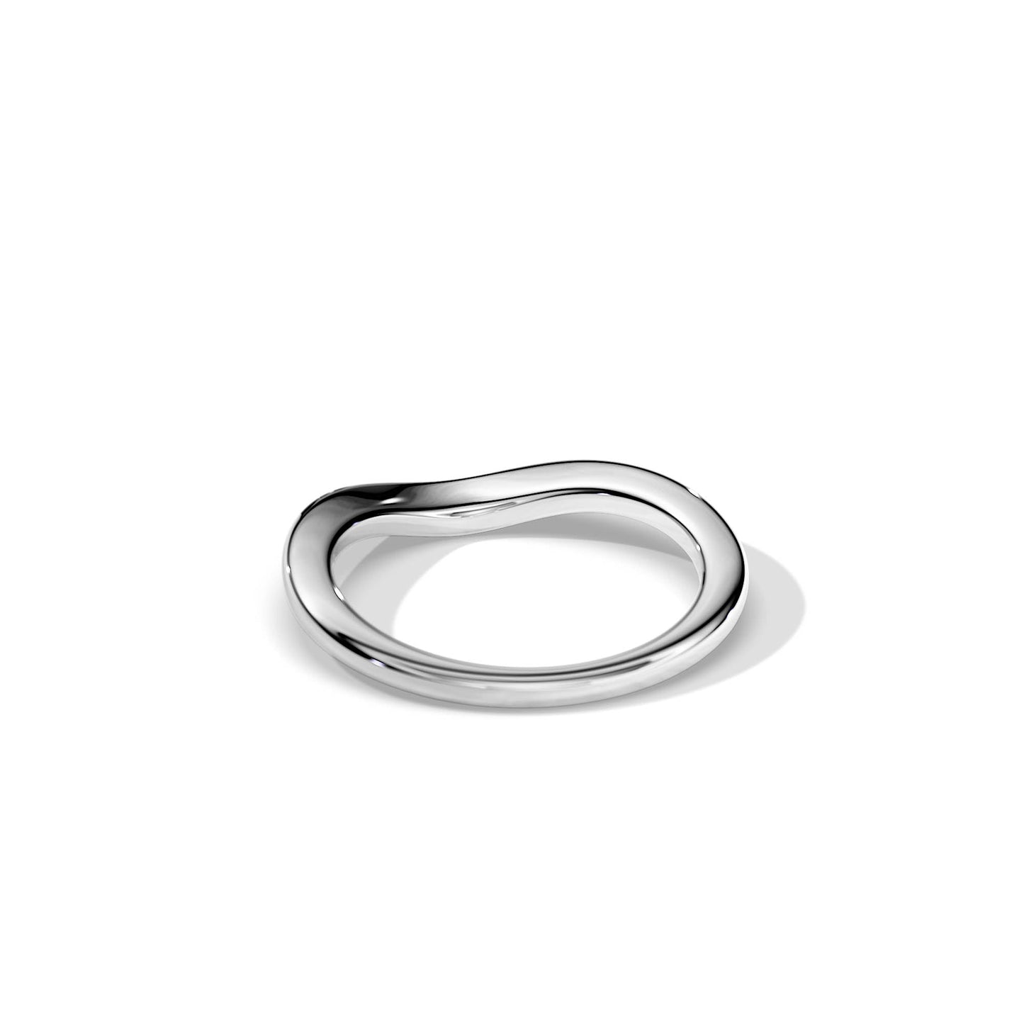 Classic Plain Curved Wedding Band for Women