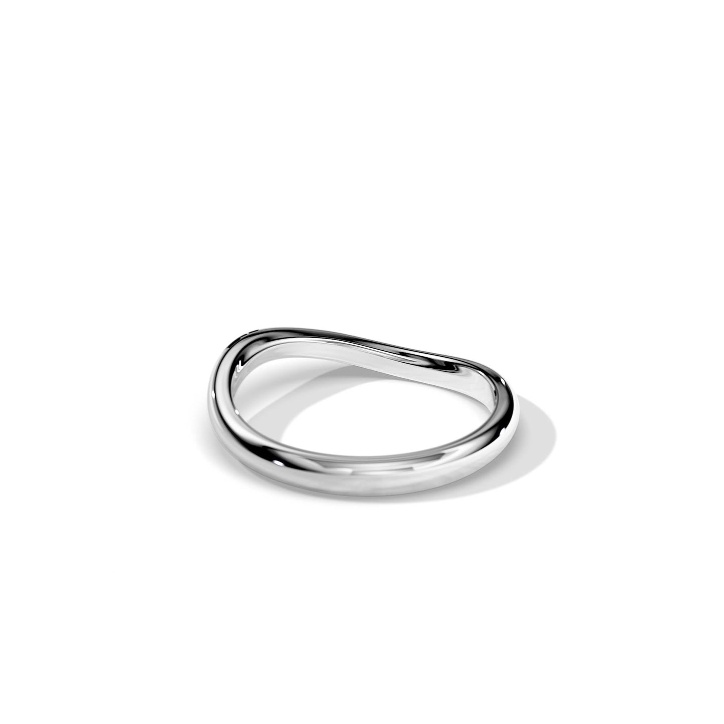 Wave Shape Palin Wedding Band